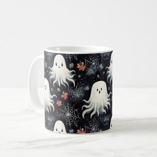 Niedliche griesgrämige Halloween Kaffeetasse (Vorderseite Links)