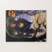 Niedliche griesgrämige kahle Halloween/Fall Puzzle (Horizontal)