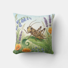 Niedliche Grille auf einem Blatt Kleine Insekten  Kissen