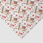 niedliche Grillen Party gekachelt Seidenpapier (Ausschnitt)