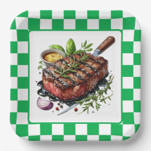 Niedliche GRILLEN Steak Party Pappteller