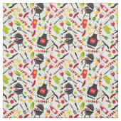 Niedliche GRILLEN Theme Grill Kebab Sausage Ketchu Stoff (Muster)