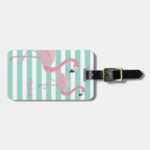 Niedliche, grillrosa Flamingos auf feinen weißen S Gepäckanhänger (Vorderseite horizontal)