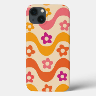 Niedliche Groovy-Blume auf Retrowellen Case-Mate iPhone Hülle