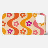 Niedliche Groovy-Blume auf Retrowellen Case-Mate iPhone Hülle (Rückseite (Horizontal))