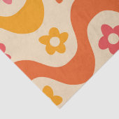 Niedliche Groovy-Blume auf Retrowellen Seidenpapier (Detail)