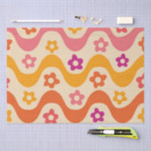 Niedliche Groovy-Blume auf Retrowellen Seidenpapier (Handwerk)