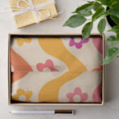 Niedliche Groovy-Blume auf Retrowellen Seidenpapier (Geschenk)