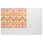 Niedliche Groovy-Blume auf Retrowellen Stoff (Yard (91,4 cm))