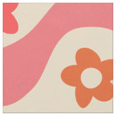 Niedliche Groovy-Blume auf Retrowellen Stoff (Nahaufnahme)