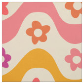 Niedliche Groovy-Blume auf Retrowellen Stoff (Muster)