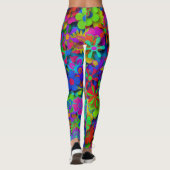 Niedliche Groovy Blume Garten Leggings (Rückseite)