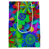 Niedliche Groovy Blume Garten Mittlere Geschenktüte (Rückseite)