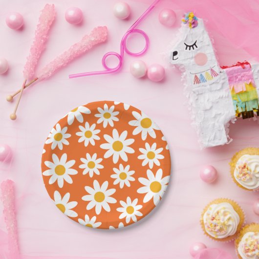 Niedliche Groovy Retro Daisy Paper Teller (Party)
