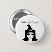 niedliche Großaugenwitscher Girl Fantasy Märchenku Button (Vorne & Hinten)