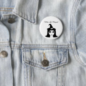niedliche Großaugenwitscher Girl Fantasy Märchenku Button (Beispiel)