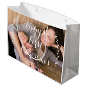 Niedliche große Baby's First Christmas Geschenktas Geschenktüte (Rückseite Schrägansicht)