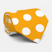 Niedliche große, gelbe und weiße Polka-Punkte Krawatte (Gerollt)