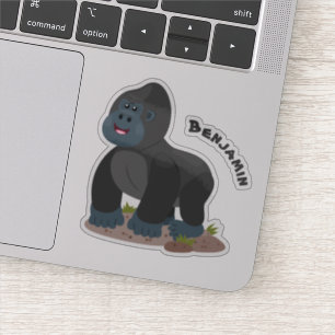 Niedliche, große Gorilla-Cartoon-Abbildung Aufkleber