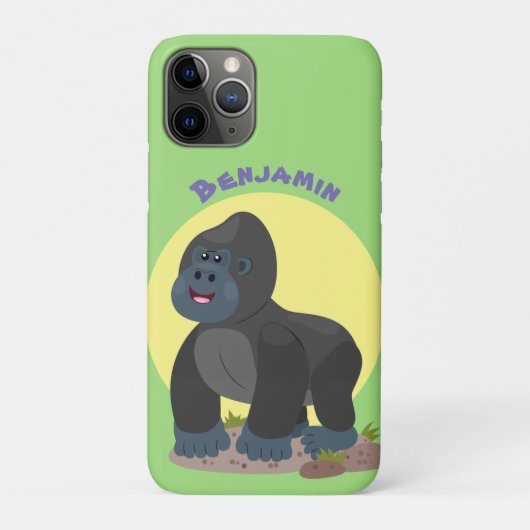 Niedliche, große Gorilla-Cartoon-Abbildung Case-Mate iPhone Hülle (Rückseite)