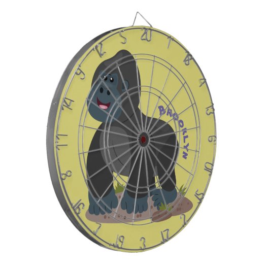 Niedliche, große Gorilla-Cartoon-Abbildung Dartscheibe (Vorderseite Links)