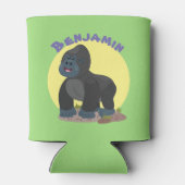 Niedliche, große Gorilla-Cartoon-Abbildung Dosenkühler (Rückseite)