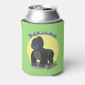 Niedliche, große Gorilla-Cartoon-Abbildung Dosenkühler (Kanne Rückseite)