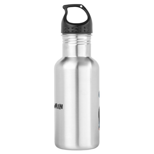 Niedliche, große Gorilla-Cartoon-Abbildung Edelstahlflasche (Rückseite)