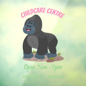 Niedliche, große Gorilla-Cartoon-Abbildung Fensteraufkleber (Blatt 3)