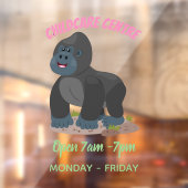 Niedliche, große Gorilla-Cartoon-Abbildung Fensteraufkleber (Blatt 2)