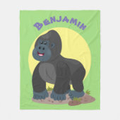 Niedliche, große Gorilla-Cartoon-Abbildung Fleecedecke (Vorderseite)