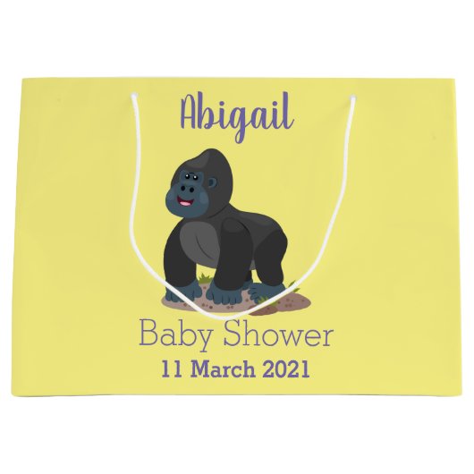 Niedliche, große Gorilla-Cartoon-Abbildung Geschenktüte (Vorderseite)
