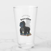 Niedliche, große Gorilla-Cartoon-Abbildung Glas (Rückseite)