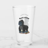 Niedliche, große Gorilla-Cartoon-Abbildung Glas (Vorderseite)