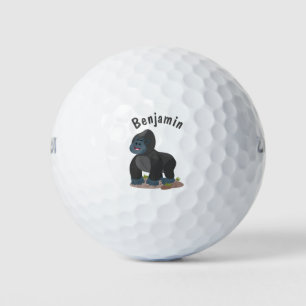 Niedliche, große Gorilla-Cartoon-Abbildung Golfball