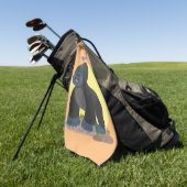 Niedliche, große Gorilla-Cartoon-Abbildung Golfhandtuch (Gras)