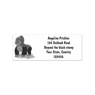 Niedliche, große Gorilla-Cartoon-Abbildung Gummistempel