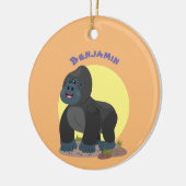 Niedliche, große Gorilla-Cartoon-Abbildung Keramik Ornament (Links)