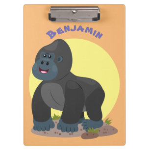 Niedliche, große Gorilla-Cartoon-Abbildung Klemmbrett