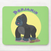 Niedliche, große Gorilla-Cartoon-Abbildung Mousepad (Vorne)