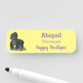 Niedliche, große Gorilla-Cartoon-Abbildung Namensschild (Beispiel)