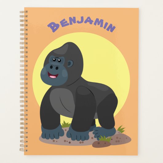 Niedliche, große Gorilla-Cartoon-Abbildung Planer (Vorderseite)