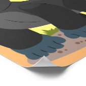 Niedliche, große Gorilla-Cartoon-Abbildung Poster (Ecke)