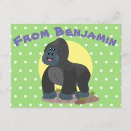 Niedliche, große Gorilla-Cartoon-Abbildung Postkarte