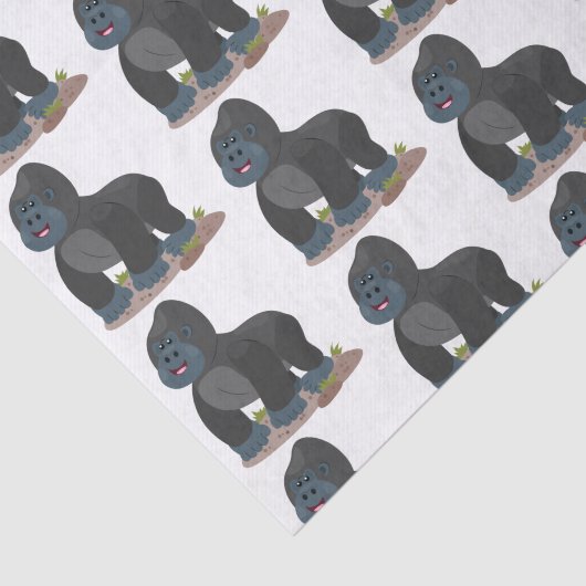 Niedliche, große Gorilla-Cartoon-Abbildung Seidenpapier (Ausschnitt)