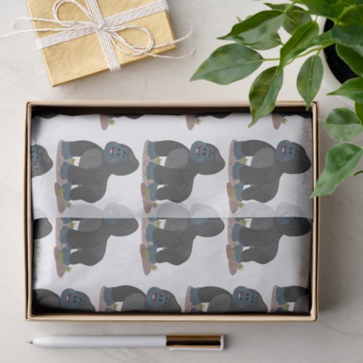 Niedliche, große Gorilla-Cartoon-Abbildung Seidenpapier (Geschenk)