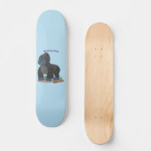 Niedliche, große Gorilla-Cartoon-Abbildung Skateboard (Vorderseite)