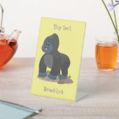 Niedliche, große Gorilla-Cartoon-Abbildung Sockelschild (In SItu)