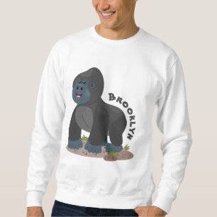 Niedliche, große Gorilla-Cartoon-Abbildung Sweatshirt