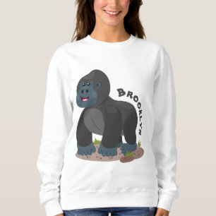 Niedliche, große Gorilla-Cartoon-Abbildung Sweatshirt